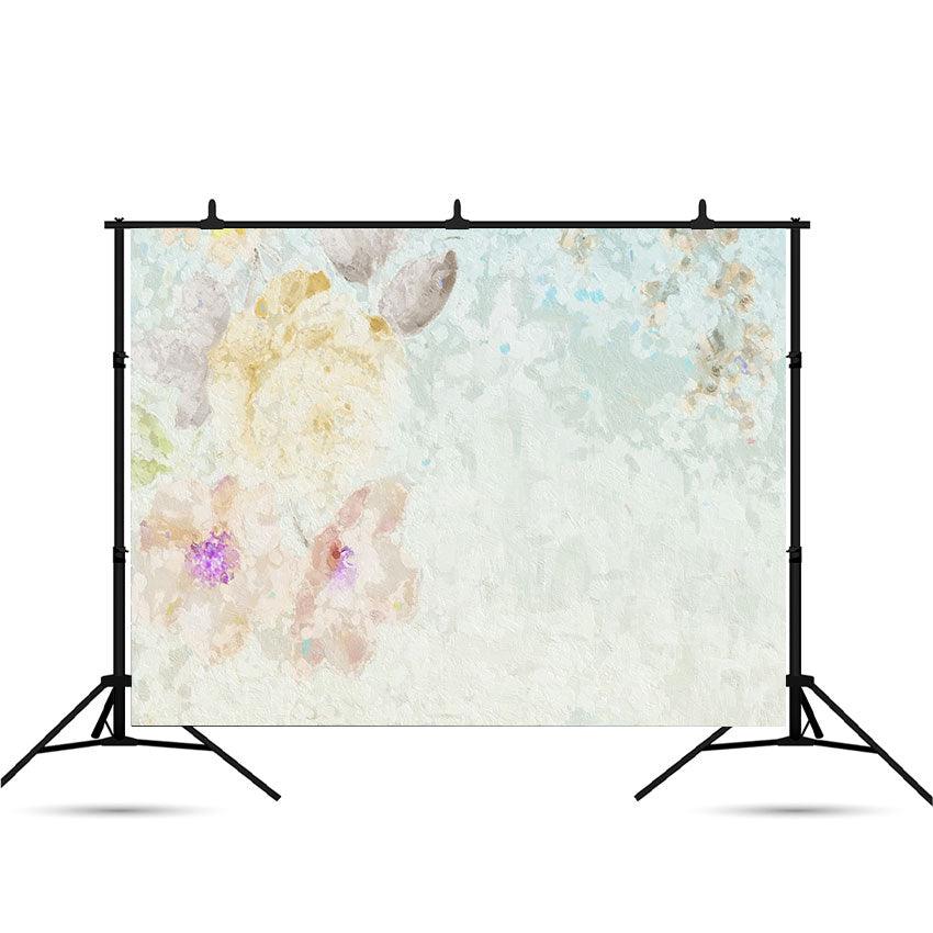 Abstract Beautiful Oil Painting Flower Background Photo Backdrop SBH0045