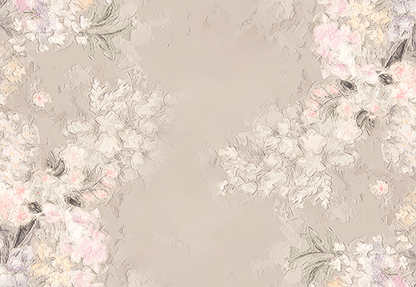 Graphic Wildflowers Painted on Concrete Grunge Wall Floral Backdrop for Photography SBH0068