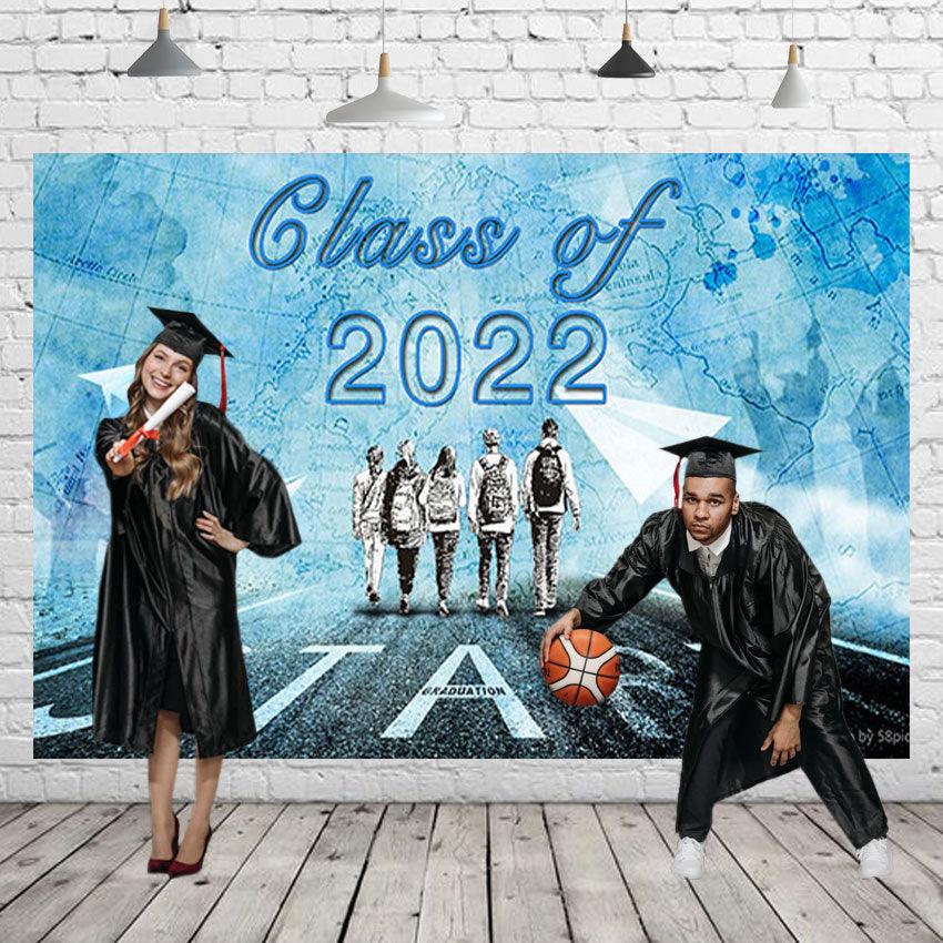 Blue Sky and White Clouds Graduation Party Backdrop for Photography Graduation Party Decorations SBH0084