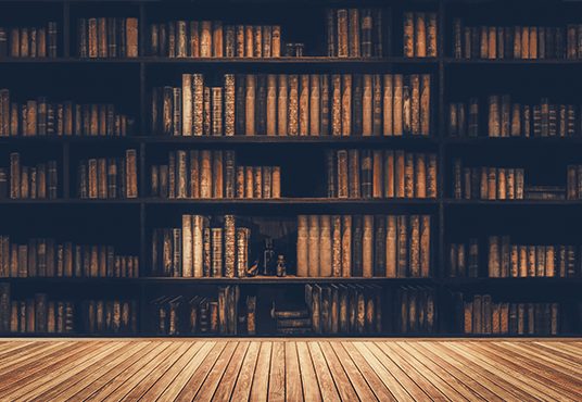 Retro Books and Bookshelf Photo Backdrops Booth Wooden Floor Photography Props SBH0108