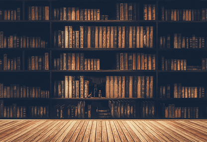 Retro Books and Bookshelf Photo Backdrops Booth Wooden Floor Photography Props SBH0108