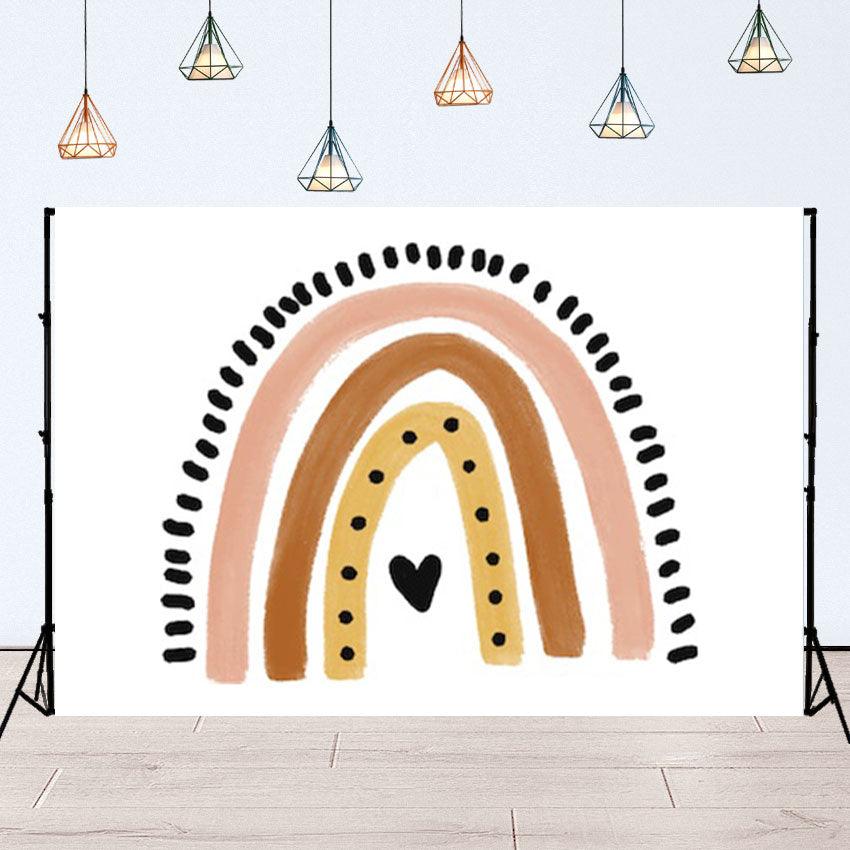 Cute Boho Rainbow Background Backdrop for Photography SBH0128