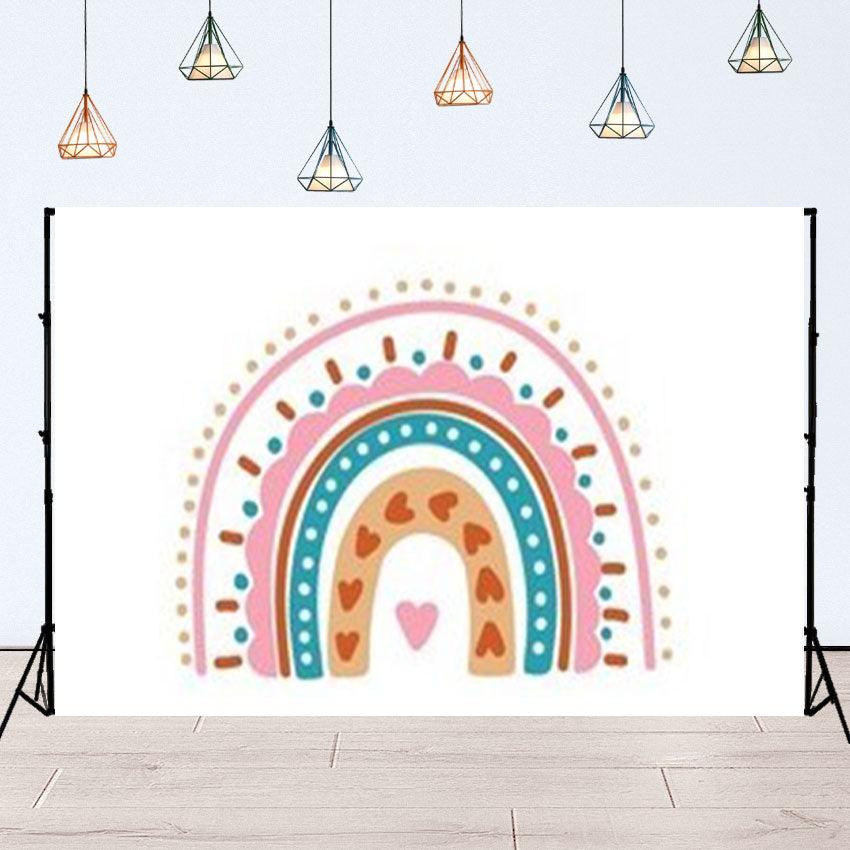 Cute Rainbow Colorful Cute Boho Backdrop for Photography SBH0137