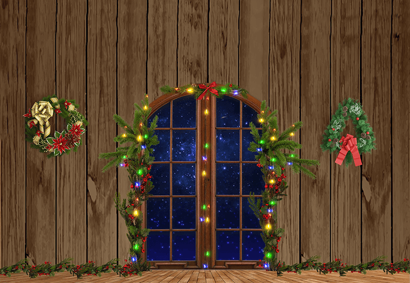 Decoration In Front Of House Christmas Backdrop for Photoshootings SBH0275