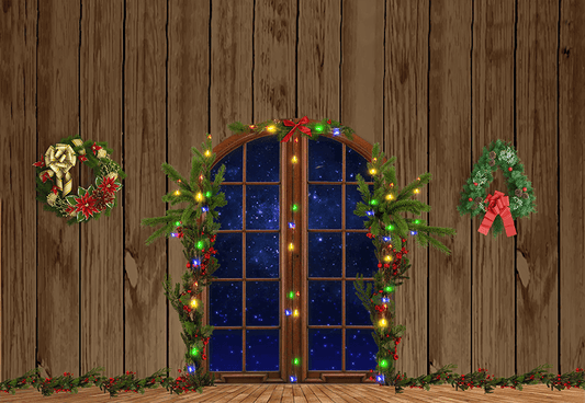 Decoration In Front Of House Christmas Backdrop for Photoshootings SBH0275