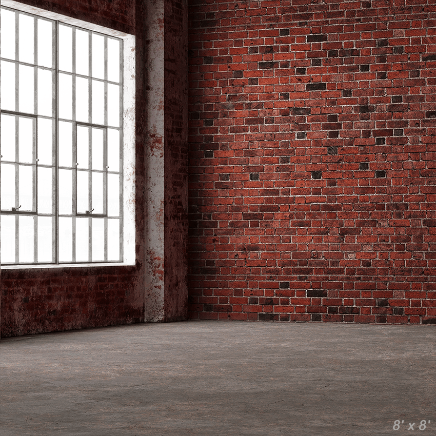 Empty Industrial Factory Old Brick Wall Photography Backdrop SBH0308
