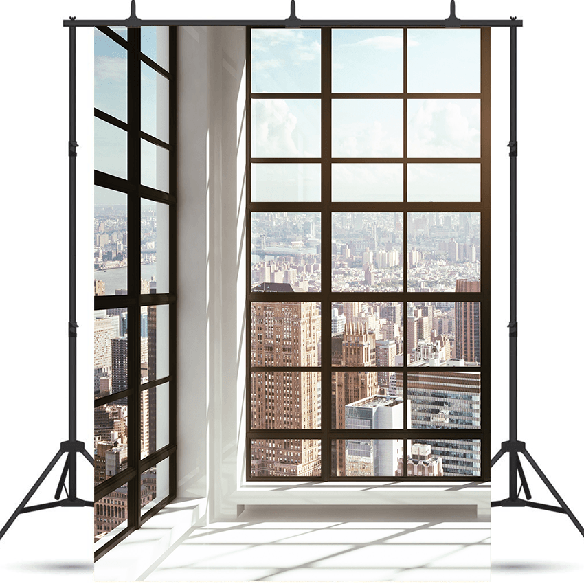 City View From Office Window Photography Backdrop SBH0310