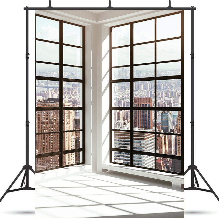 City View From Office Window Photography Backdrop SBH0311