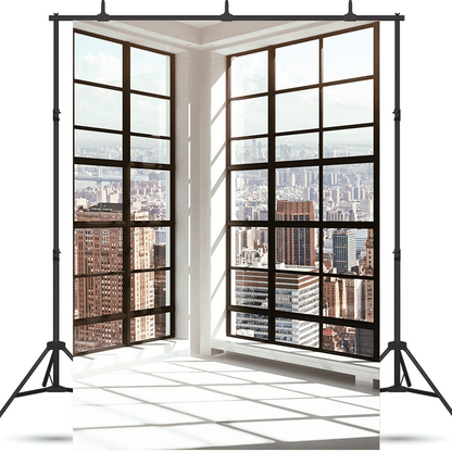 City View From Office Window Photography Backdrop SBH0311