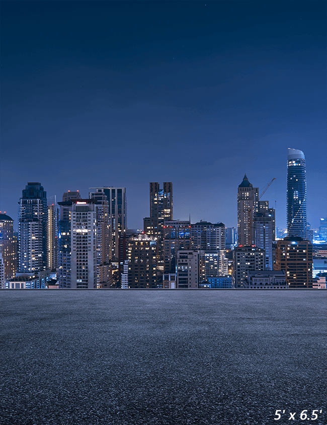 Urban Cityscape Night Scene Photography Backdrop SBH0313
