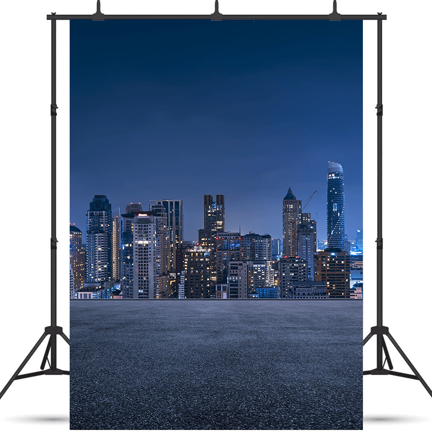 Urban Cityscape Night Scene Photography Backdrop SBH0313
