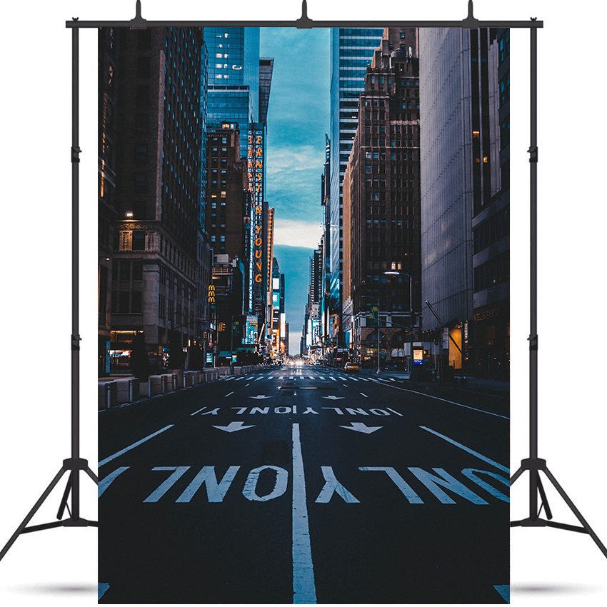 Manhattan City Street Night View Photography Backdrop SBH0316
