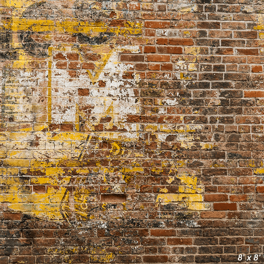 Faint Remnant Brick Wall Graffiti Photography Backdrop SBH0337