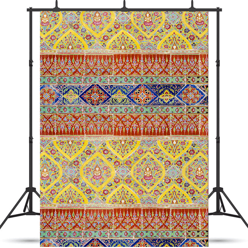 Ceramic Wall In Temple Backdrop for Photography SBH0351