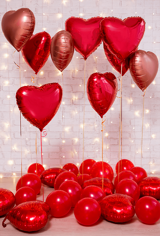 Valentine's Day Red Balloons Photography Backdrop SBH0363