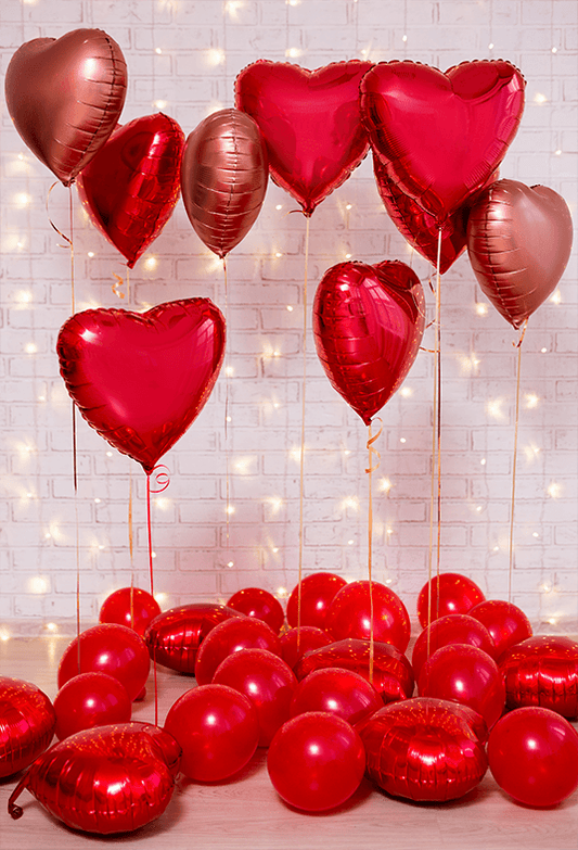 Valentine's Day Red Balloons Photography Backdrop SBH0363