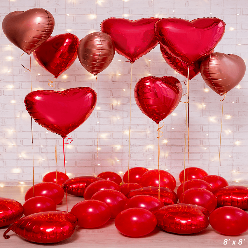 Valentine's Day Red Balloons Photography Backdrop SBH0363