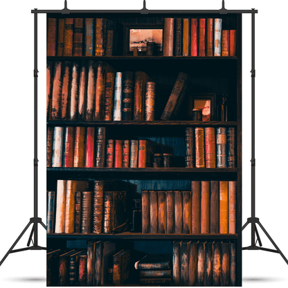Blurred Wooden Bookshelf Photography Backdrop SBH0390
