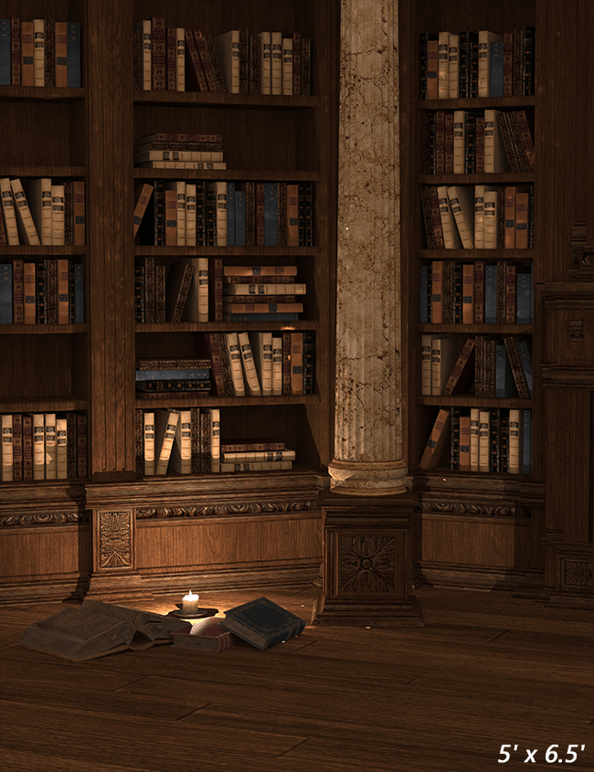 Historical Candlelit Library Backdrop for Photography SBH0401
