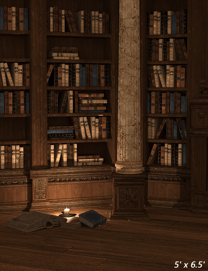Historical Candlelit Library Backdrop for Photography SBH0401