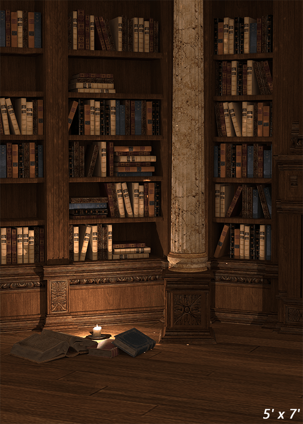 Historical Candlelit Library Backdrop for Photography SBH0401