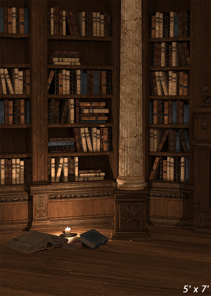 Historical Candlelit Library Backdrop for Photography SBH0401
