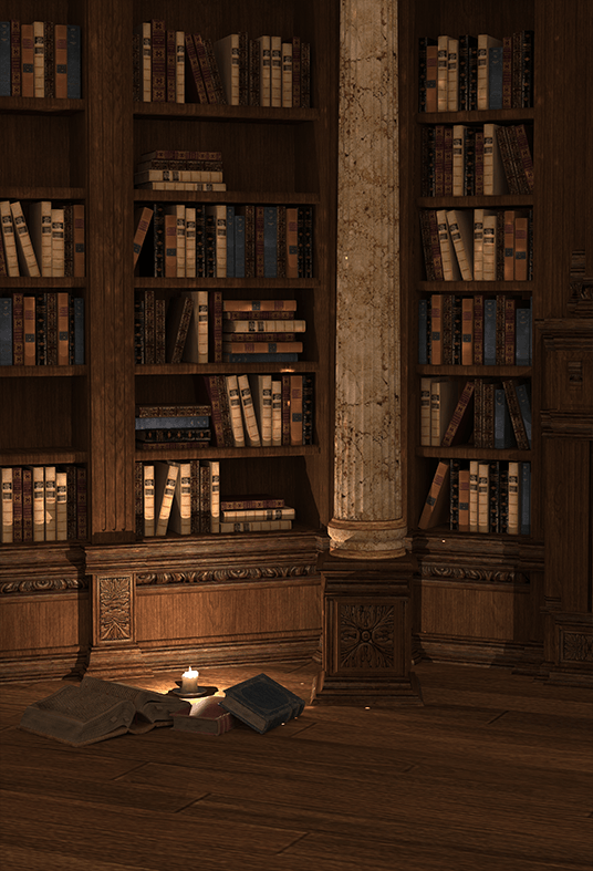 Historical Candlelit Library Backdrop for Photography SBH0401