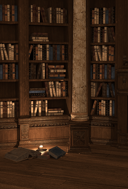 Historical Candlelit Library Backdrop for Photography SBH0401