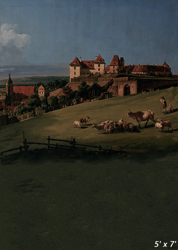 Sonnenstein Castle View Oil Painting Backdrop for Photo SBH0407