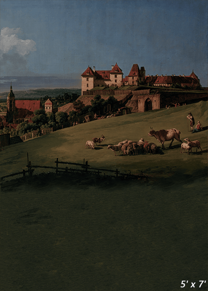 Sonnenstein Castle View Oil Painting Backdrop for Photo SBH0407