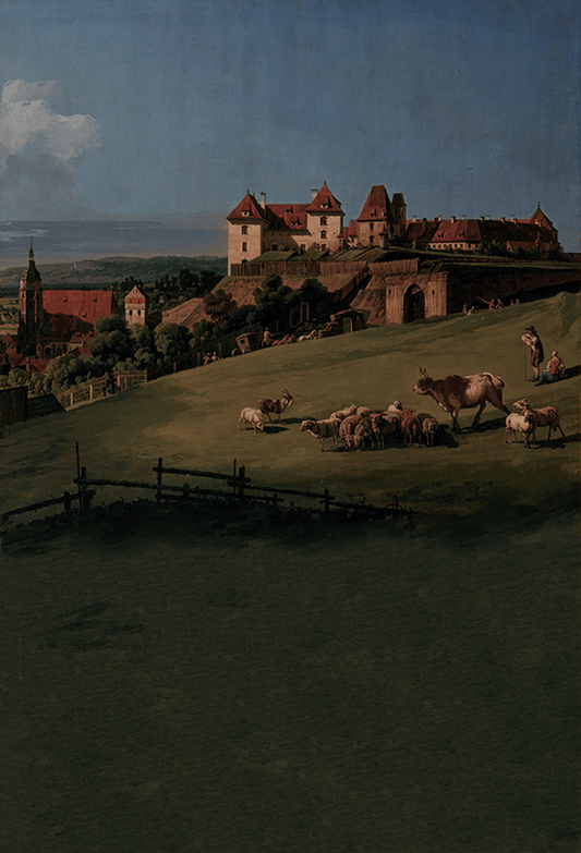 Sonnenstein Castle View Oil Painting Backdrop for Photo SBH0407