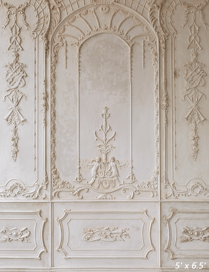 Beige Ornate Plaster Wall Backdrop for Photography SBH0411