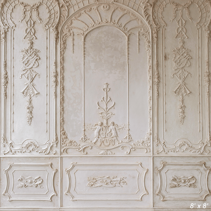 Beige Ornate Plaster Wall Backdrop for Photography SBH0411
