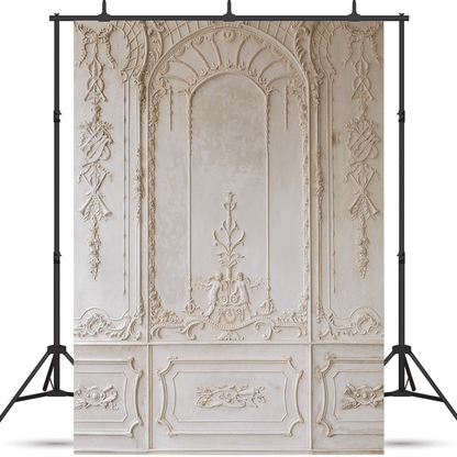 Beige Ornate Plaster Wall Backdrop for Photography SBH0411