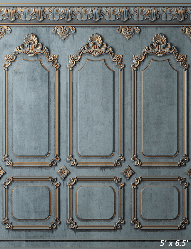 Gold Stucco Blue Paint Backdrop for Photography SBH0412