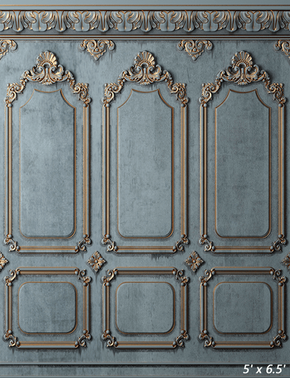 Gold Stucco Blue Paint Backdrop for Photography SBH0412