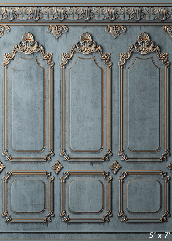 Gold Stucco Blue Paint Backdrop for Photography SBH0412