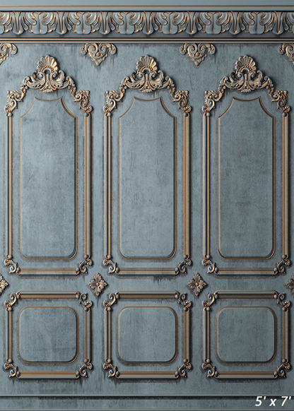 Gold Stucco Blue Paint Backdrop for Photography SBH0412