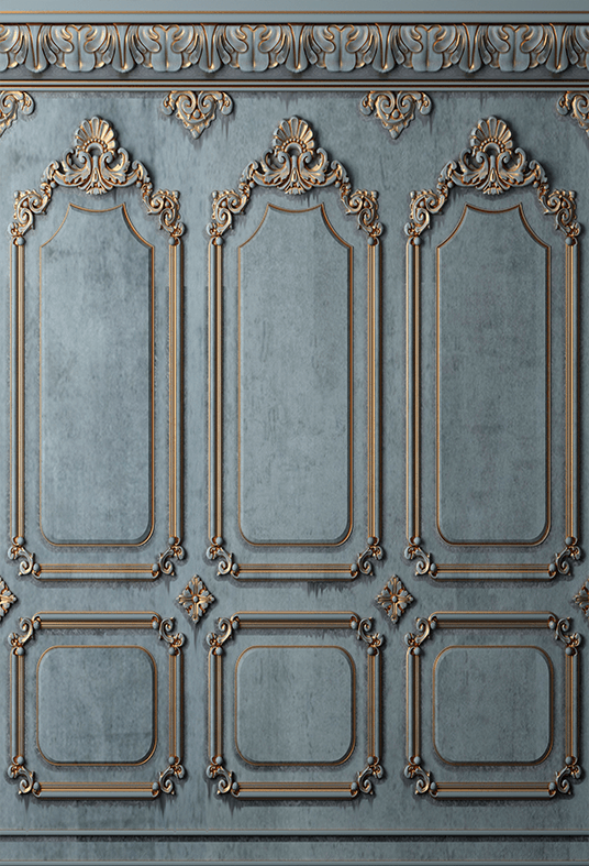 Gold Stucco Blue Paint Backdrop for Photography SBH0412