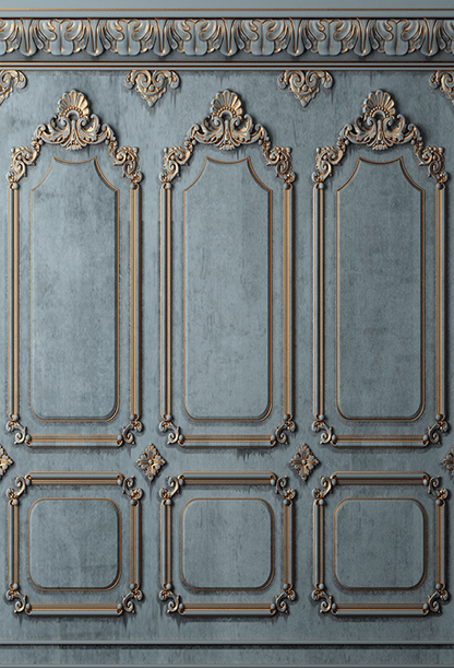 Gold Stucco Blue Paint Backdrop for Photography SBH0412
