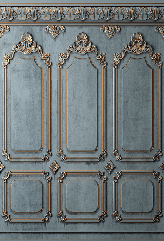 Gold Stucco Blue Paint Backdrop for Photography SBH0412