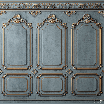 Gold Stucco Blue Paint Backdrop for Photography SBH0412