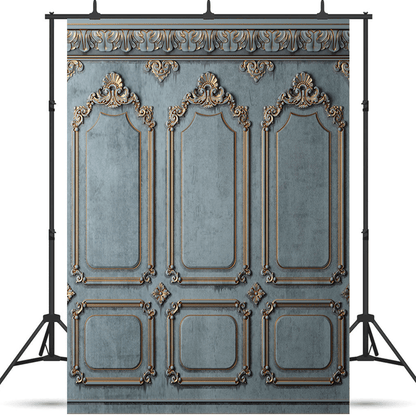 Gold Stucco Blue Paint Backdrop for Photography SBH0412