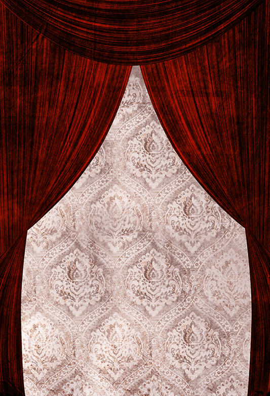 Theatrical Red Curtains Stage Backdrop for Photo SBH0415