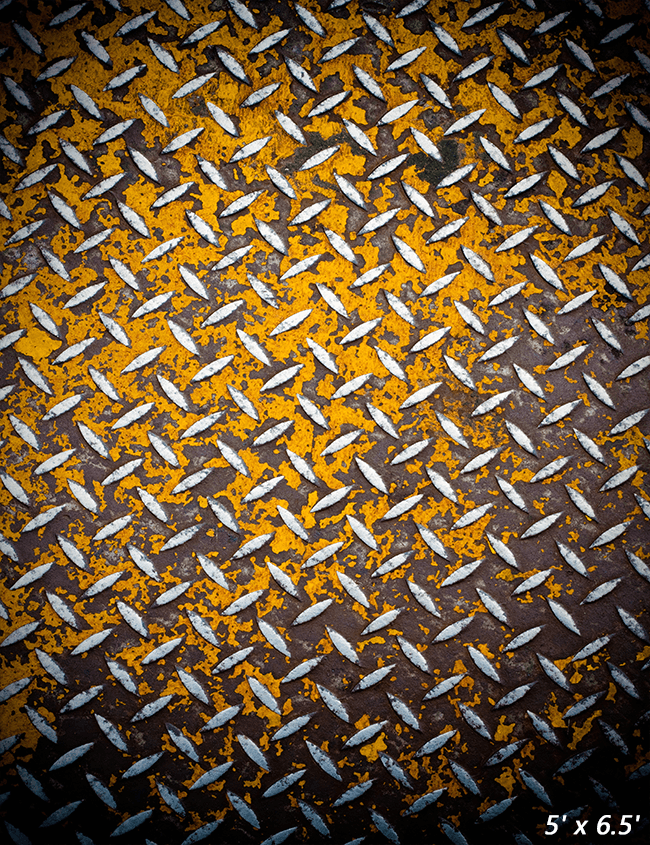 Yellow Rusty Metal Fabric Photography Backdrop SBH0424