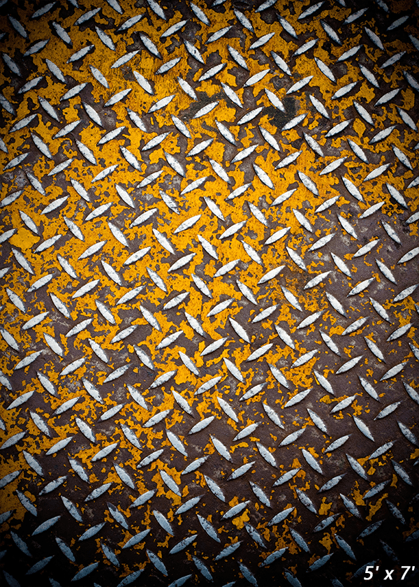 Yellow Rusty Metal Fabric Photography Backdrop SBH0424