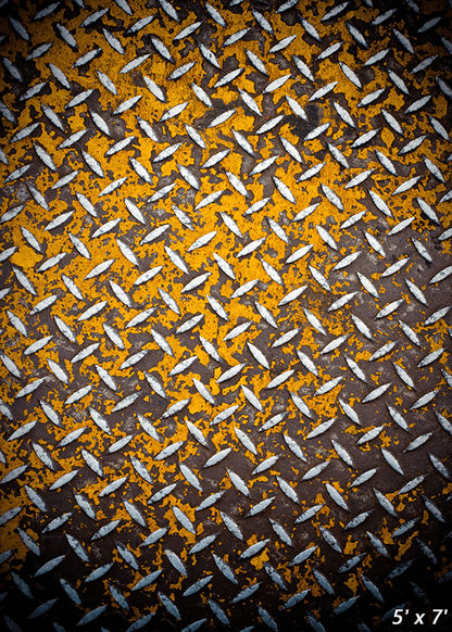 Yellow Rusty Metal Fabric Photography Backdrop SBH0424