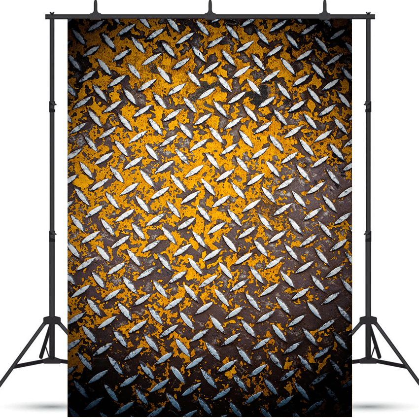 Yellow Rusty Metal Fabric Photography Backdrop SBH0424