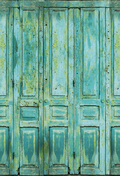 Old Town Green Retro Door Backdrop for Photo SBH0439