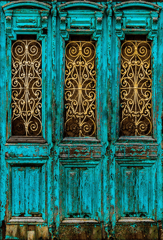 Unique Turquoise Door Backdrop for Photography SBH0440